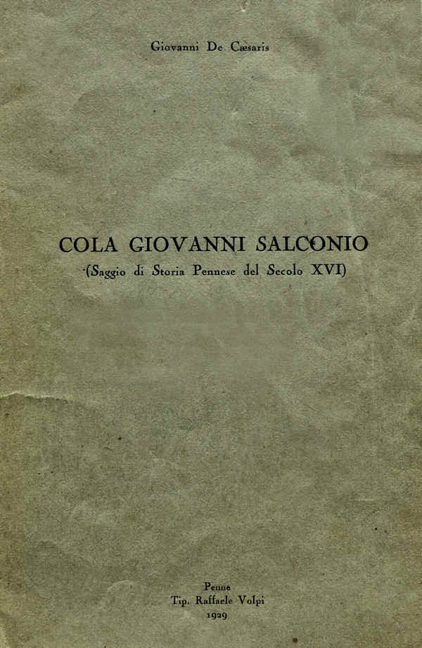 COLA GIOVANNI SALCONIO ~ Anno 1929